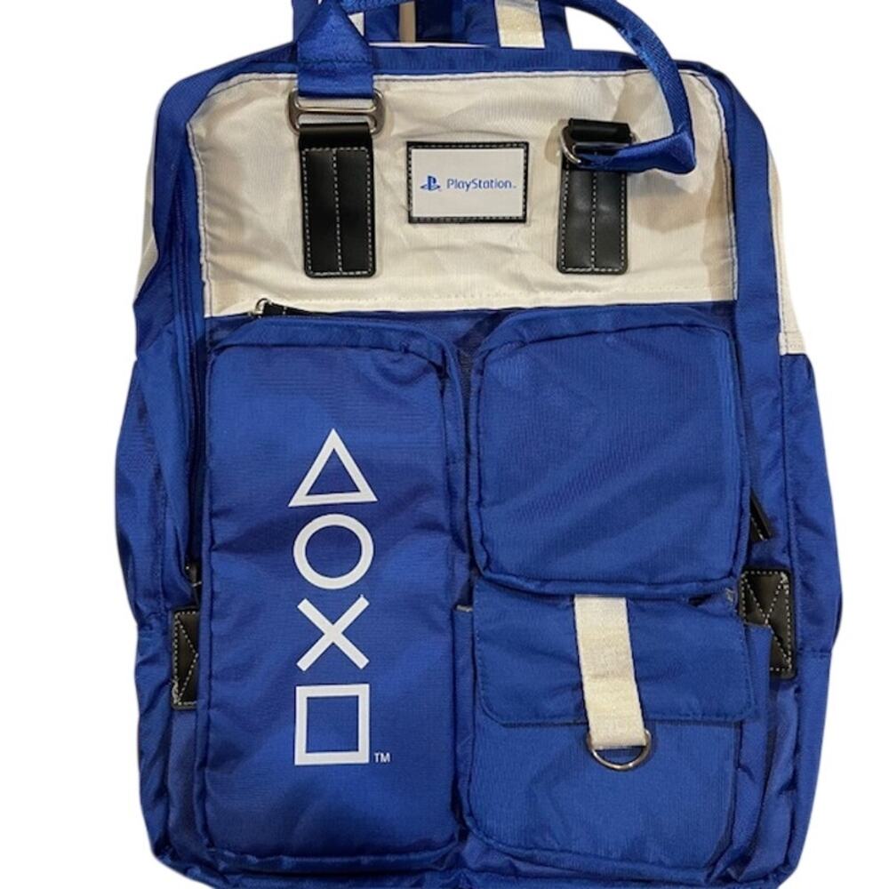 CultureFly PlayStation Button Symbol Backpack in blue.